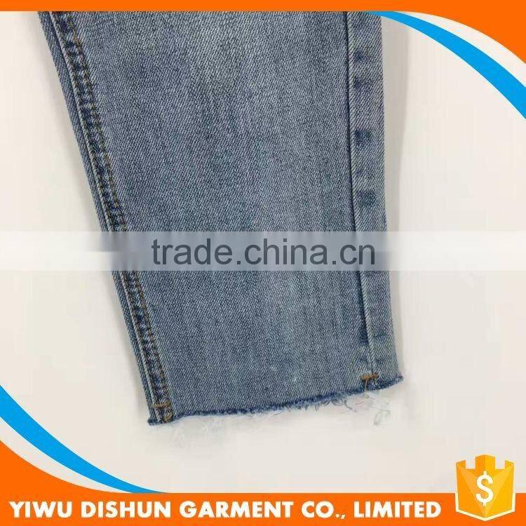 Women wholesale brand worn ninth pants blue jeans