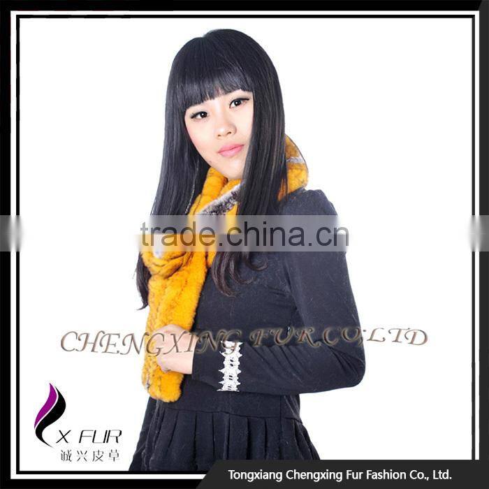CX-S-165B 2016 New High Quality Stock Scarf Rose Rex Rabbit Fur Scarf Women