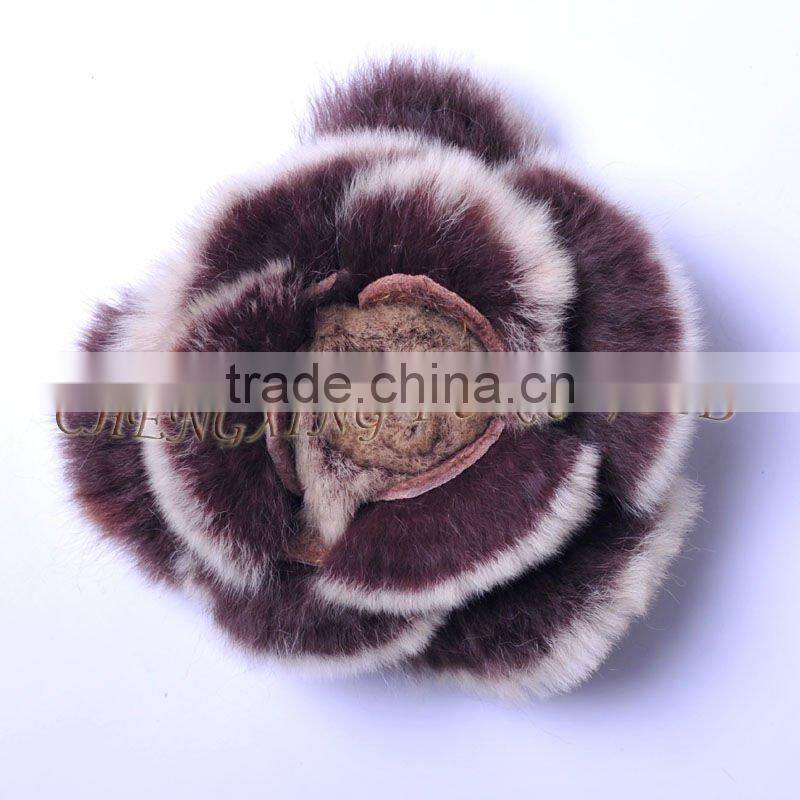 CX-A-39 Rex Rabbit Fur Hand-made Flower Brooches Pin