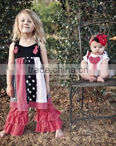 2015 new fashion baby girl outfit and christmas outfit ruffle sets