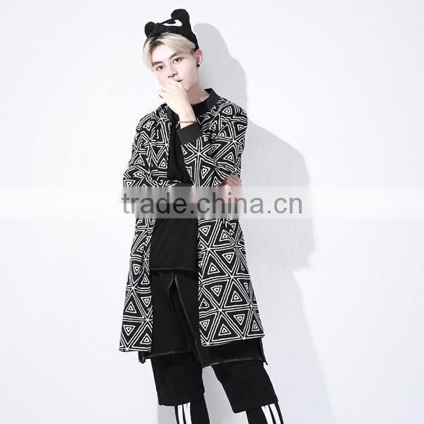 2016 long slim cotton print coat
