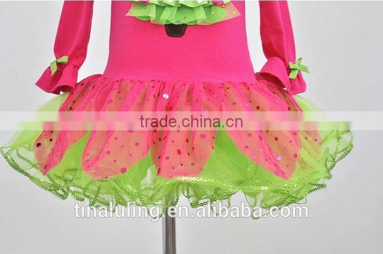 new 2015 girls long sleeve christmas dress fashion kids puffy dress baby long sleeve dress princess dress girls