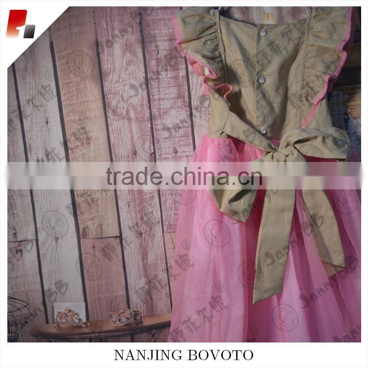 2017 embroidery flower tutu cotton pretty kids dress