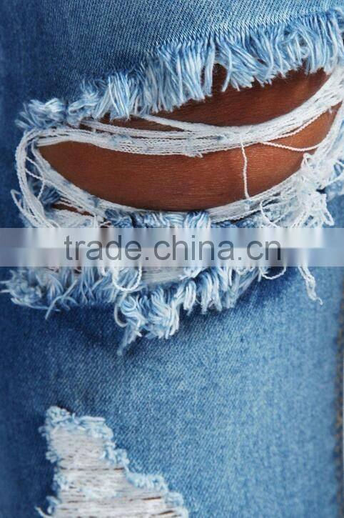Ladies fashion Skinny Jeans 2016 High Quality Ripped Denim Jeans