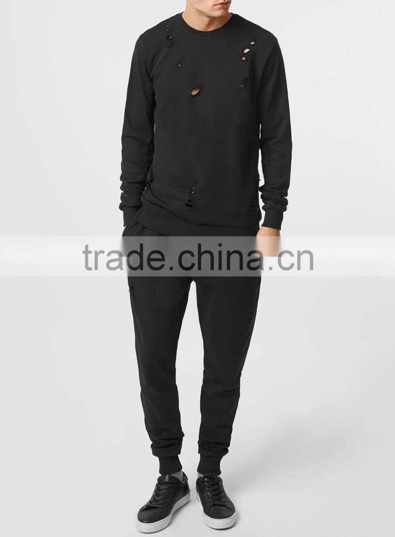 custom slim fit tracksuit plain cotton tracksuit