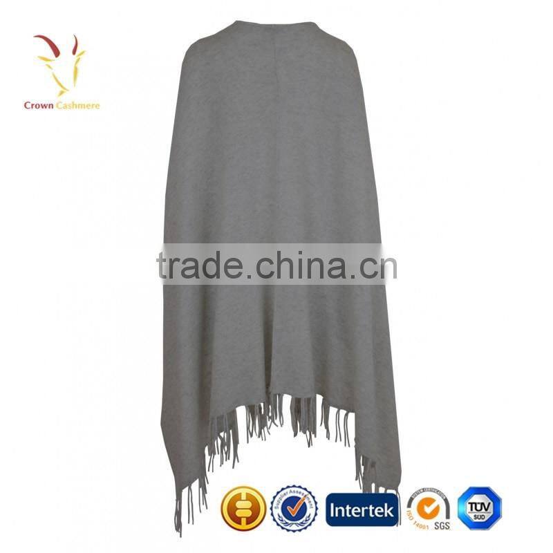 Winter Fringe Womens Poncho Cape