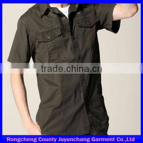 Fashion denim security guard shirts customize in China factory