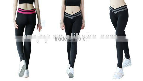2017 Hot Sale China Women Custom Fashion Plain High Waist Skinny Yoga Leggings