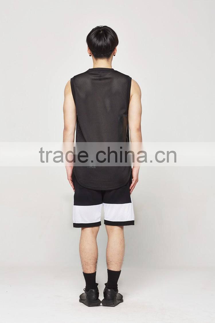 mens printed mesh t shirt sleeveless mesh t shirt new design