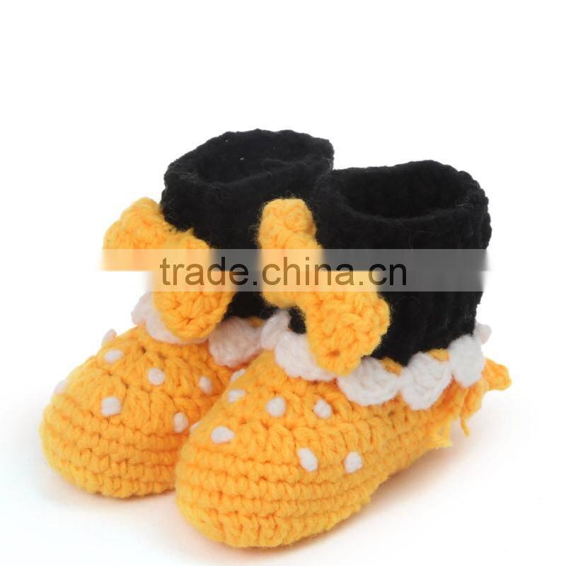 wholesale love baby crochet baby booties kids winter shoes with bow LBS20151223-35