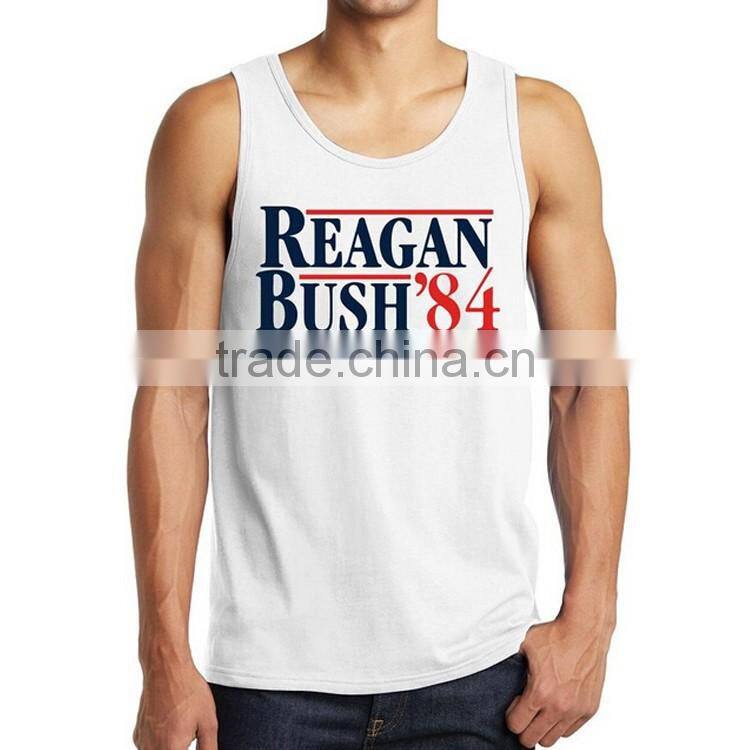 Latest Fashion Design Custom Printing 100% Cotton Bodybuilding Stringer Wholesale Mens Tank Top