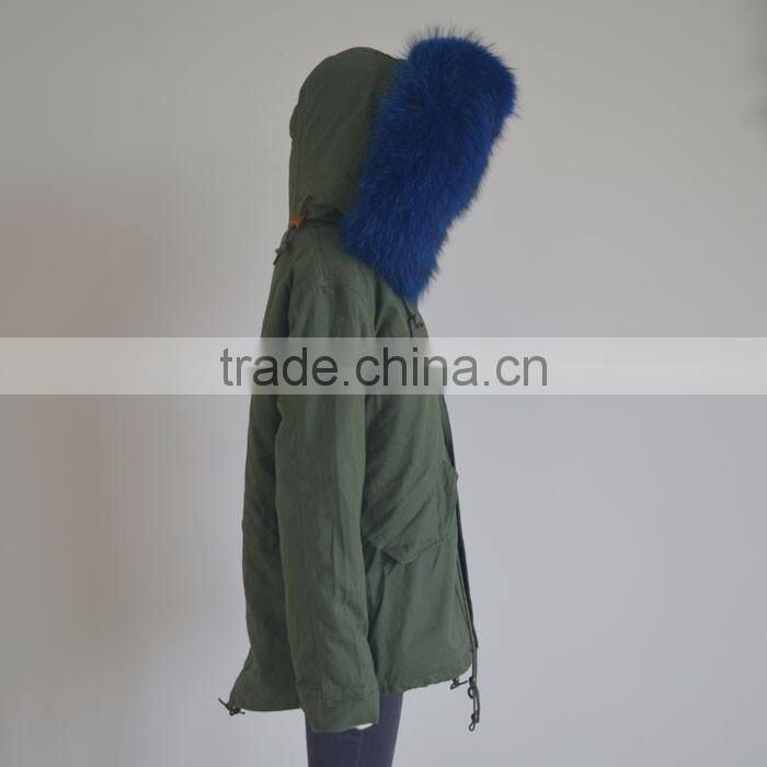 Myfur High Quality Removable Faux Fur Lining Matched Color Raccoon Fur Hood