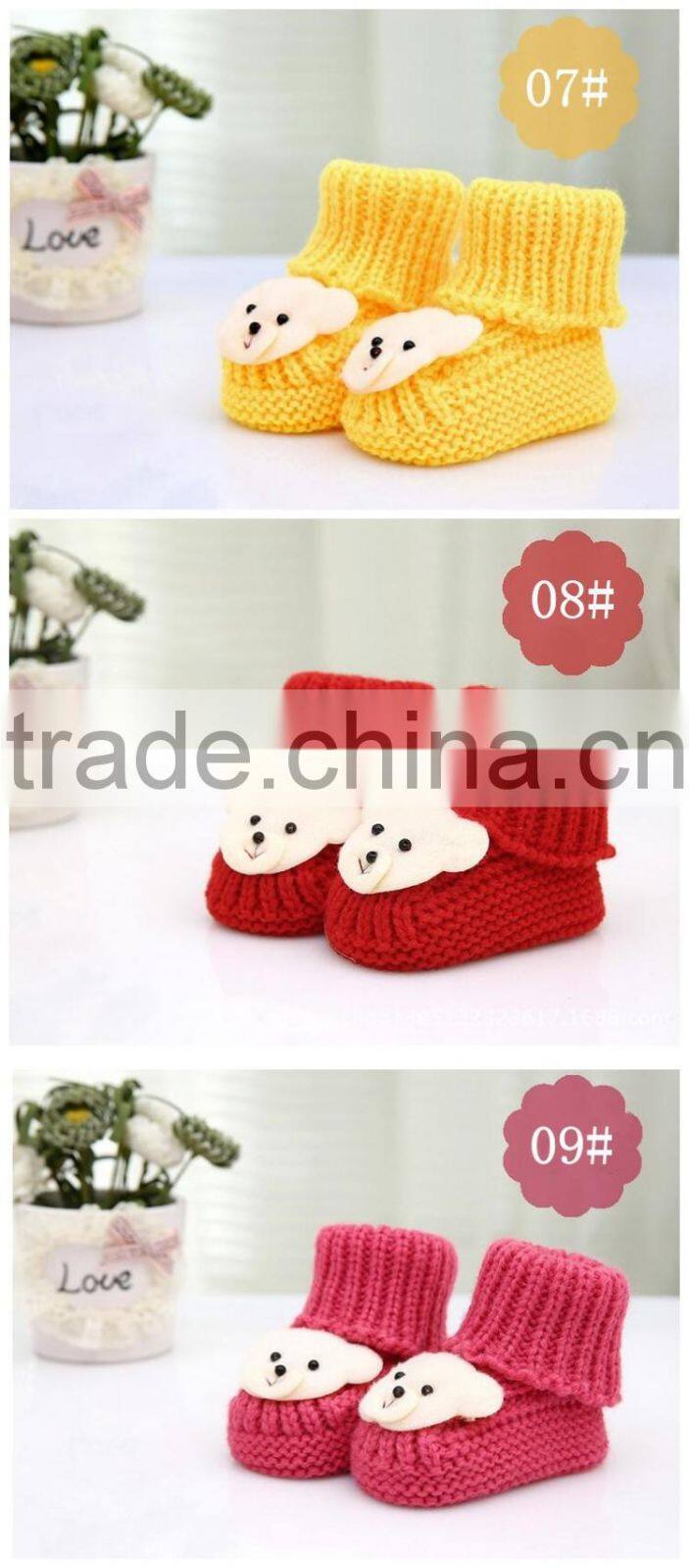 Fashion knitting wool baby shoes crochet casual baby shoes