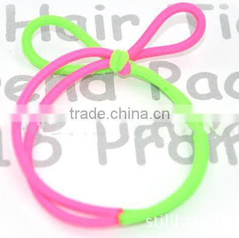 The Candy Color Bow Knoted Elastic Splice Hair Tie