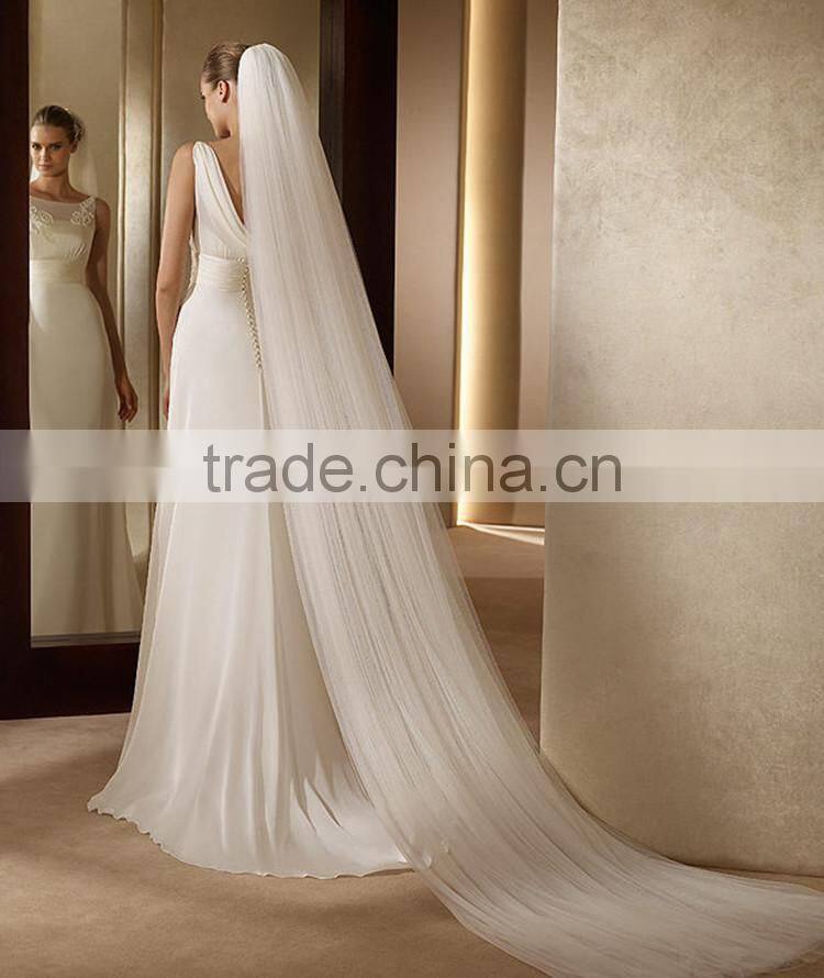 White Ivory Lace Cathedral Length Wedding Bridal Veil+Comb