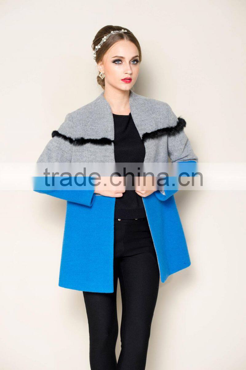 drop shipping service elegant designed winter trench coats women 2015 with decoration