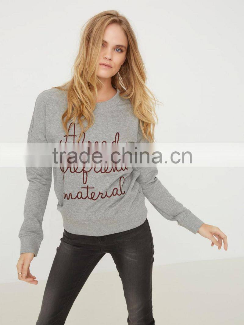 2016 wensfashion costume women leather and LightGrey long sleeved sweatshirt with hood