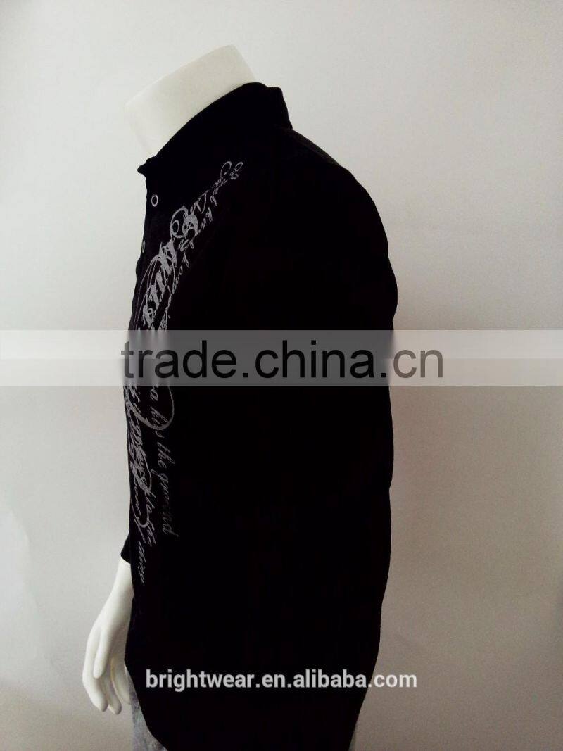 Men's 95%polyester 5%spandex short sleeve polo shirt with printing