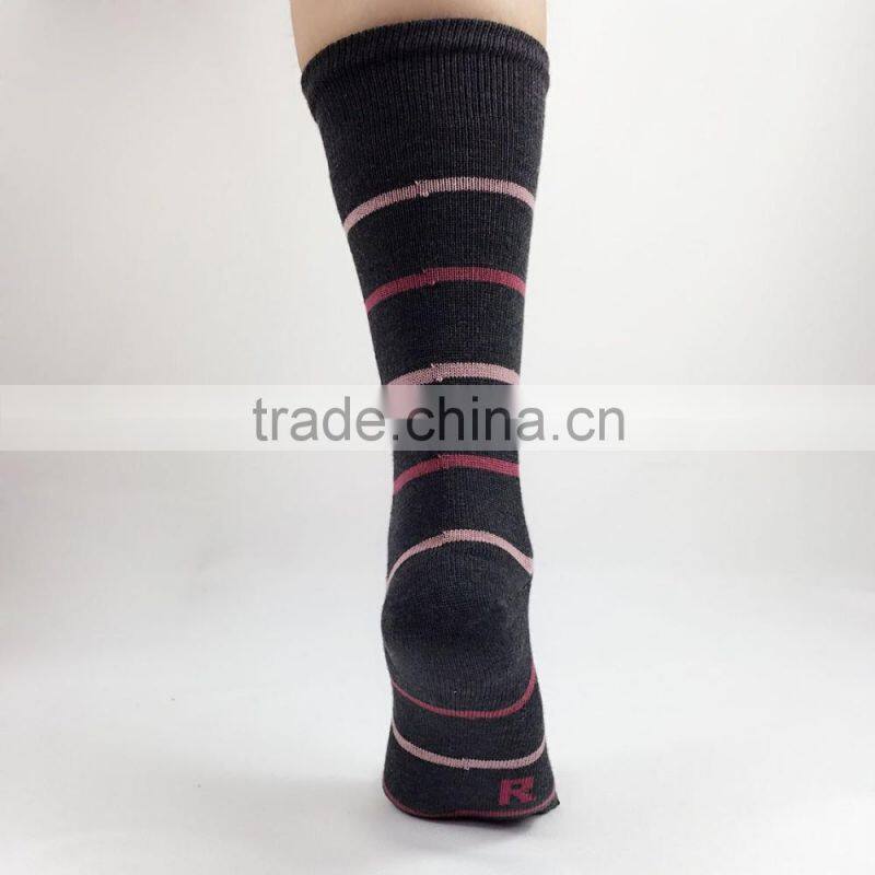 Men's all-pure combed cotton striped toe socks thick socks