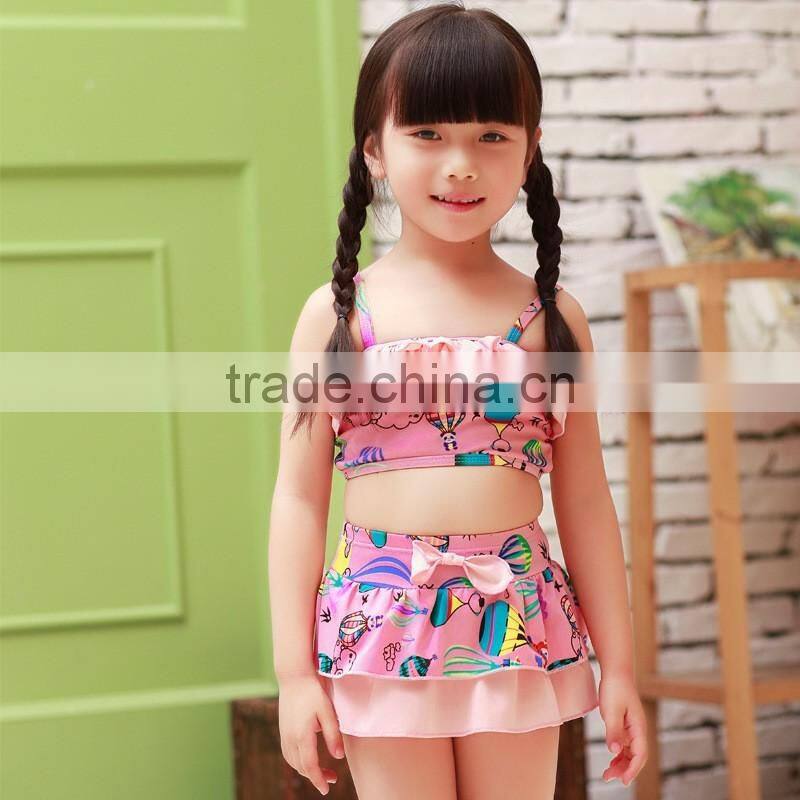 2016 new children cartoon swimsuit girls swimsuit split child bikini