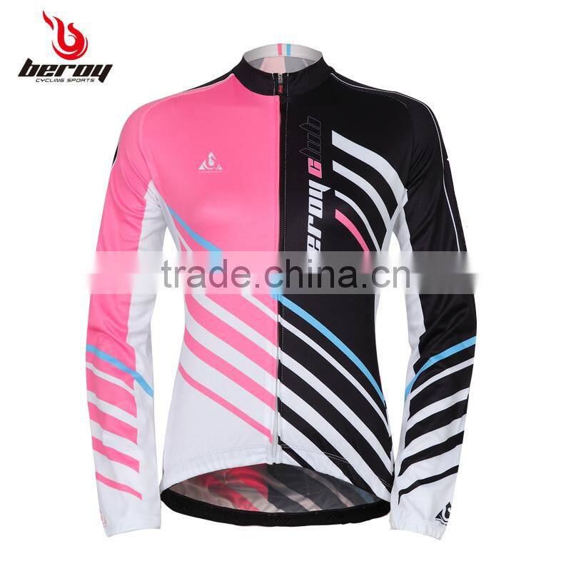 BEROY Plus Size Women Cycling Long Jersey, Land Bike Riding Pro Team Cycling Apparel