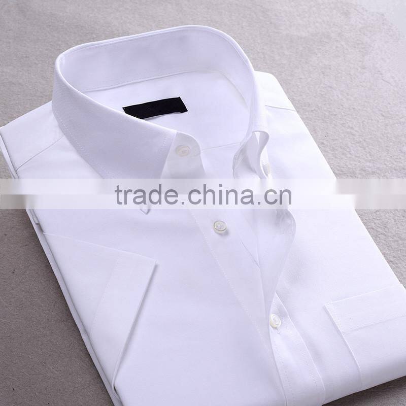 Mens Cotton CVC TC White red short sleeve Oxford Shirt