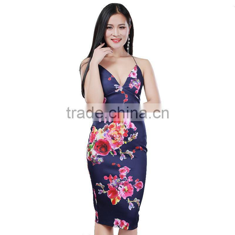 new fashion chicken pinafore lyrical dress design floral printed