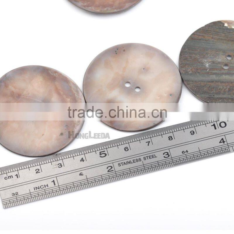 44mm 1.75inch Big Natural shell buttons 2-hole thin GREY mother of pearl buttons decoration SHELL-006