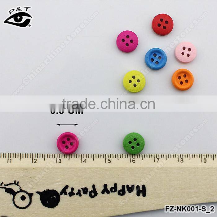 9mm small colorful round wood buttons for clothing craft decorations