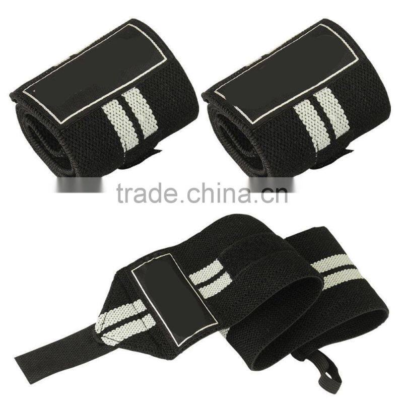 Weight Lifting Wrist Wraps in Red Color with Two Black strips