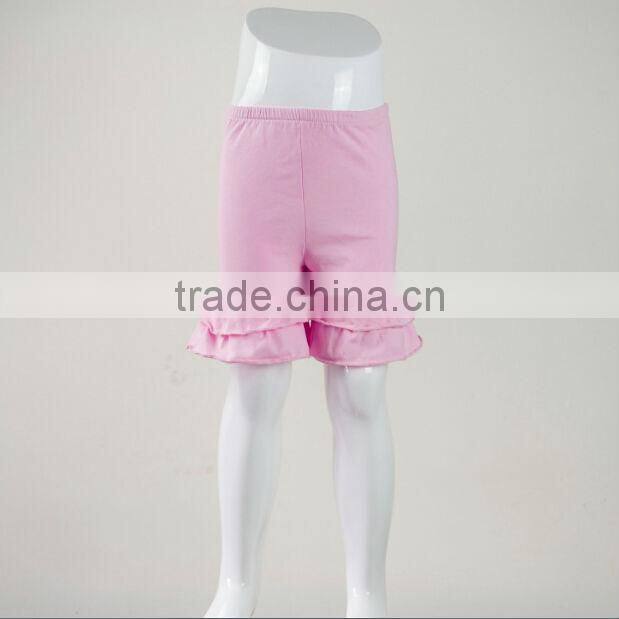 Hot sale Trousers Ruffle Leggings Wholesale girls cotton outfit! Baby clothing shorts triple ruffle pant Capri shorts pants