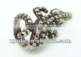 Punk Vogue Large Crocodile Metal Ring Wholease Jewelry