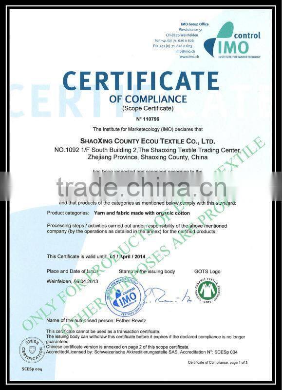 organic cotton warp knit fabric