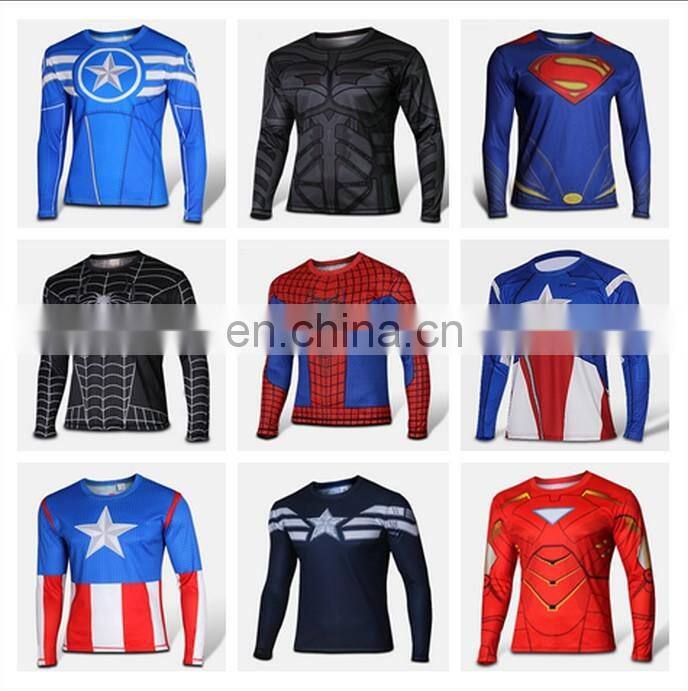 hot sale super hero spider man t shirt ;long sleeve compression shirt