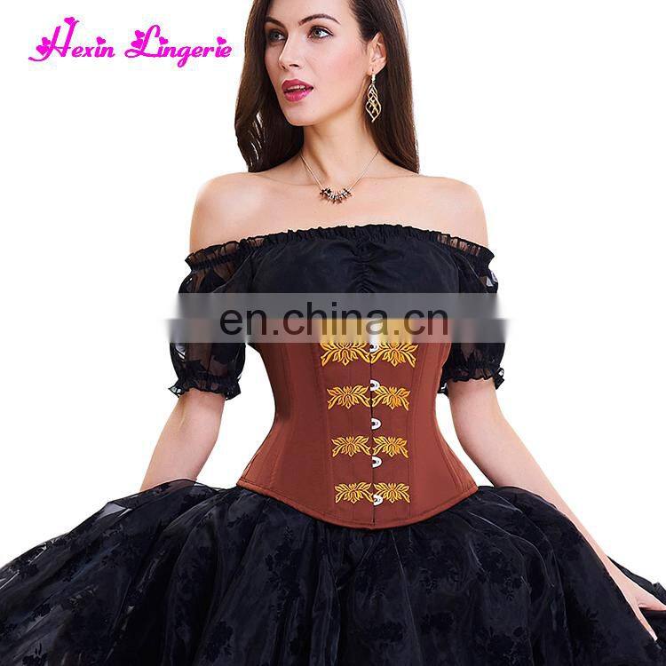 Wish Best Sale orange overbust lace up bustiers steel boned corset shaper