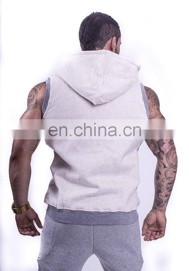 no labels blank sleeveless hoodies zip up hoodies multi color wholesale