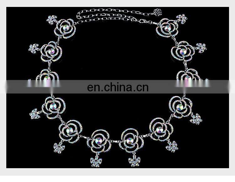 P-9102 Performance Colorful diamond Belly dance waist chain