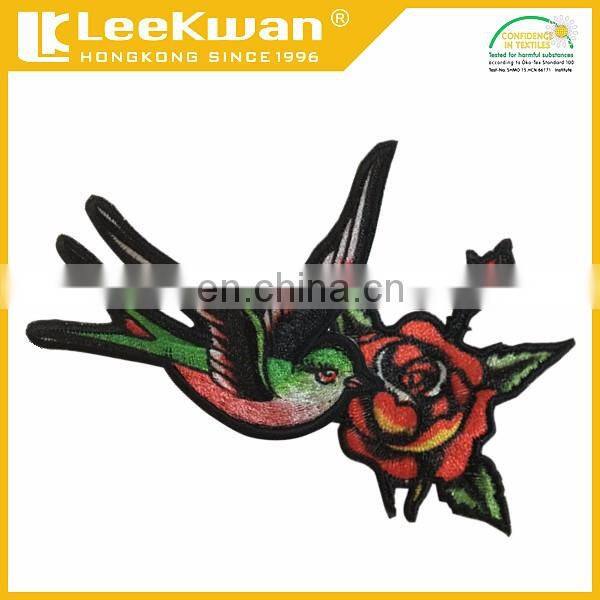 Custom Full Embroidered Patch /Hummingbird Ruby Red Throat Iron On Applique