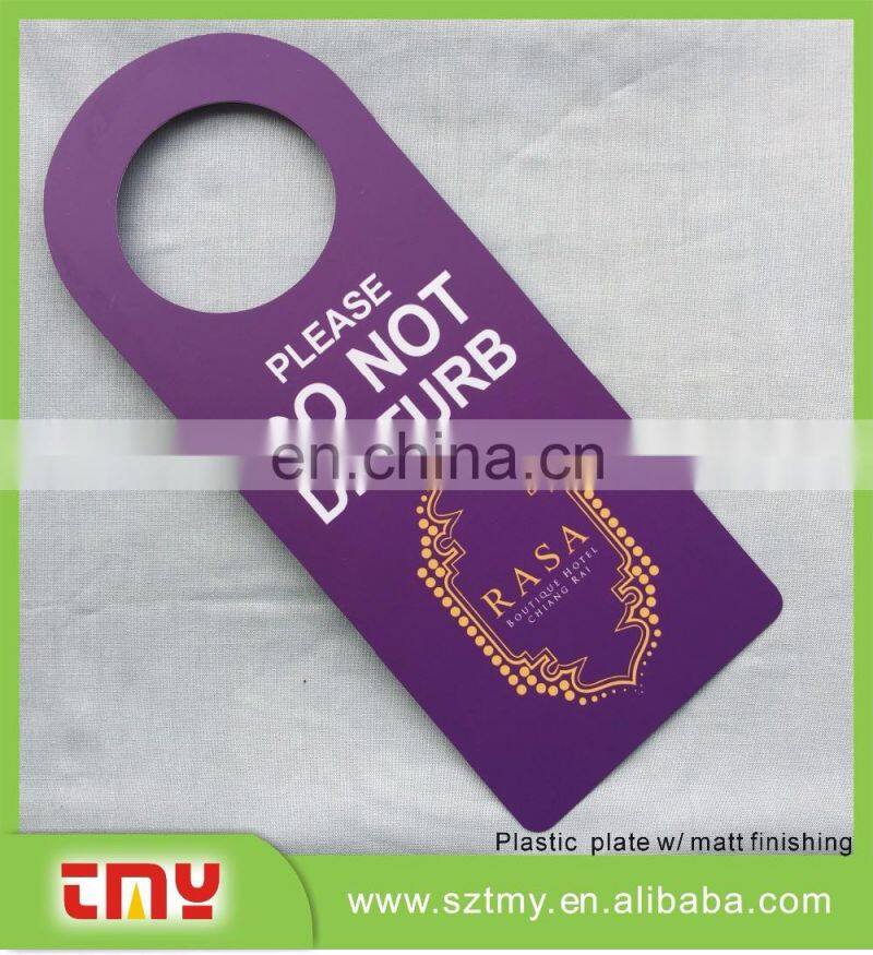 Custom design soft pvc door hanger for hotel