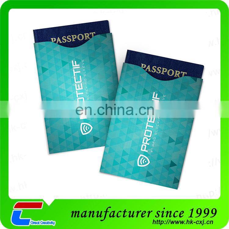 aluminium paper foil rfid blocking sleeve/rfid card sleeve