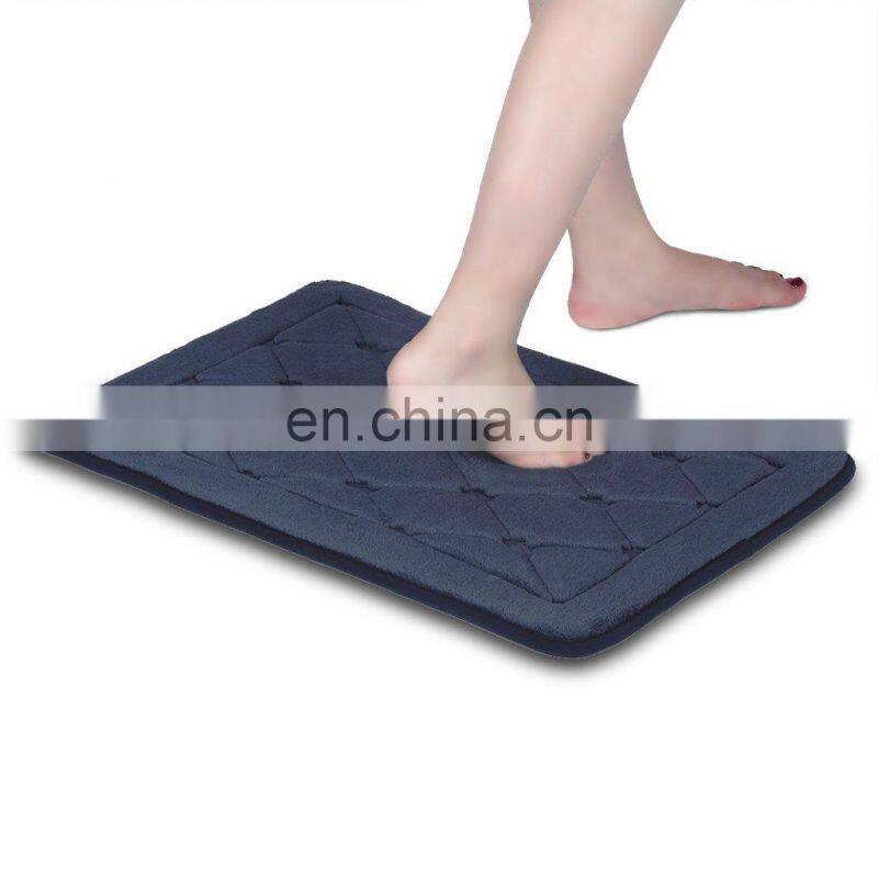 Bathroom Mats Non Slip Bath Floor Mats Water Absorbent Coral Fleece Surface Fast Dry Soft Comfortable Stylish Bathroom Rugs