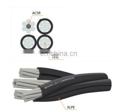 0.6/1KV 11kv Overhead insulating cover for conductor transmission power wire lines aerial bundle cable3x70+54.6+16sqmm abc cable