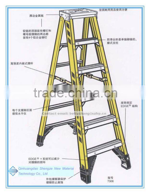frp telescopic ladder, a ladder with platform, MLFF folding ladder