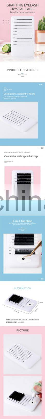 Grafting eyelash tool crystal glass table U-shaped curved scale groove