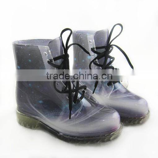 Patterned Transparent Martin Boots For Women