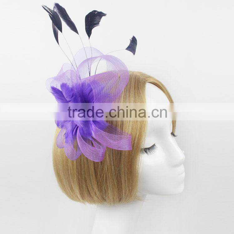 Women Black Feather Hair Fascinator Manufacturers