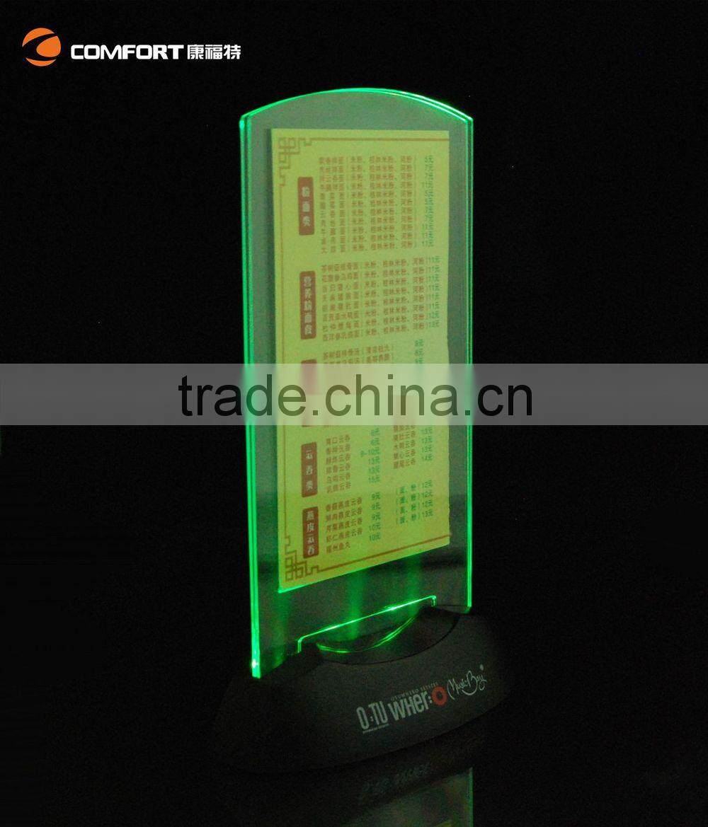 2015 new products restaurant equipment led restaurant menu display stand