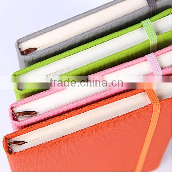 OEM stationery wholesale pu leather notebook with elastic ribbon