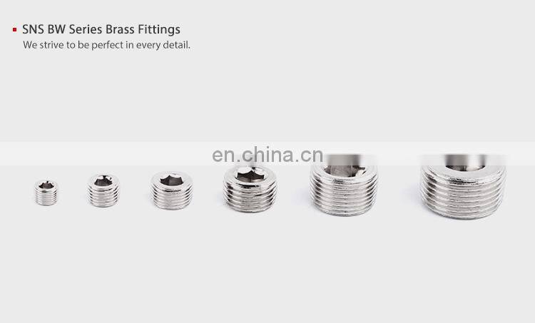 SNS BD Series brass male threaded pneumatic connector easy choke head block copper pipe light fitting