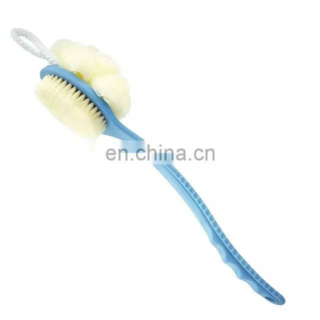 Custom 2-in-1 Soft Bristle Back Shower Long Handle Bath Brushes And Sponges